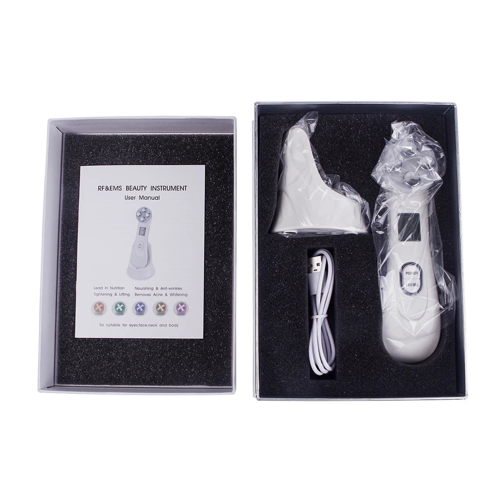 Face Lifting Machine EMS Micro-current Facial Skin Firm Massager LED Photon Rejuvenation Beauty Device