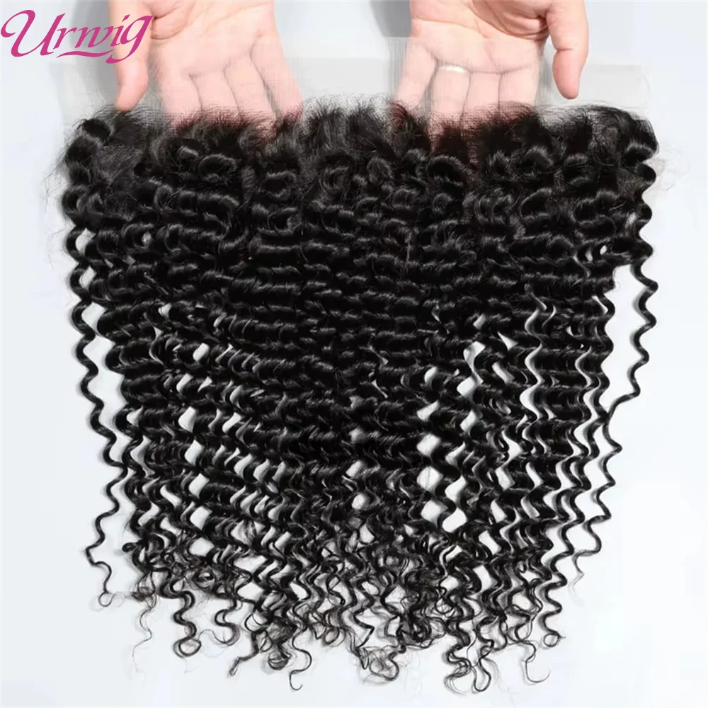 Curly 13x4 Lace Frontal Closure Body Wave Frontal Transparent Lace Frontals With 100% Virgin Hair 100% Human Hair Natural Color