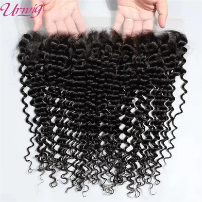 Curly 13x4 Lace Frontal Closure Body Wave Frontal Transparent Lace Frontals With 100% Virgin Hair 100% Human Hair Natural Color