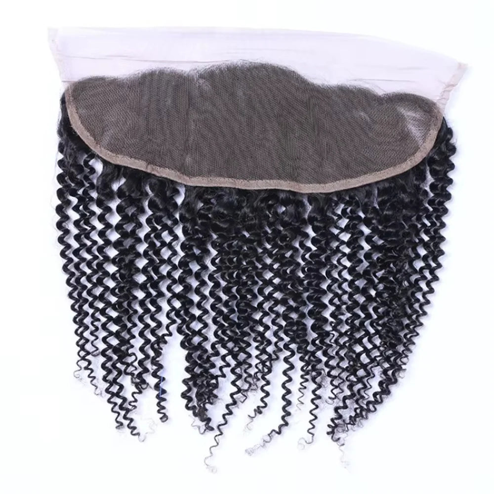 Curly 13x4 Lace Frontal Closure Body Wave Frontal Transparent Lace Frontals With 100% Virgin Hair 100% Human Hair Natural Color