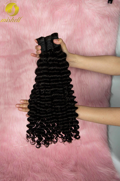 Natural Human Braiding Hair 26 28 Inch Deep Water Wave Bulk Human Hair for Boho Braids No Weft 16A Virgin Curly Hair Extensions