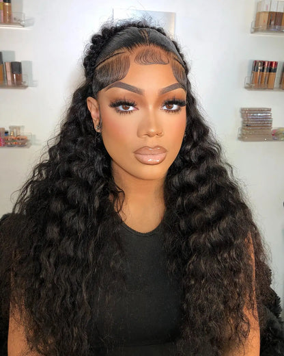 Water Wave Glueless Wig Human Hair Curly 13x6 HD Frontal Wig 250% Deep Wave Lace Front Wigs Wear Go 7x5 HD Lace Closure Wig Sale