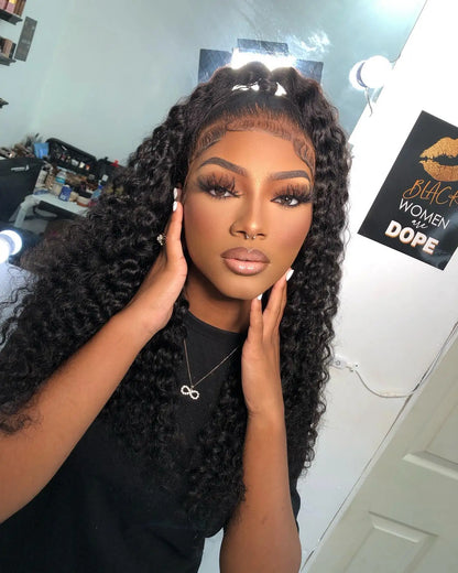 Water Wave Glueless Wig Human Hair Curly 13x6 HD Frontal Wig 250% Deep Wave Lace Front Wigs Wear Go 7x5 HD Lace Closure Wig Sale