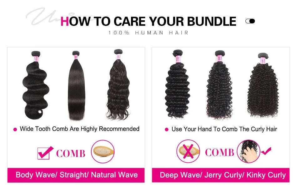 UNice Hair Curly Hair Bundles With 4x4 Closure Natural Color 2/3/4 PCS Human Hair Bundles And Closure Can Make 250% Density Wigs