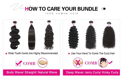 UNice Hair Curly Hair Bundles With 4x4 Closure Natural Color 2/3/4 PCS Human Hair Bundles And Closure Can Make 250% Density Wigs