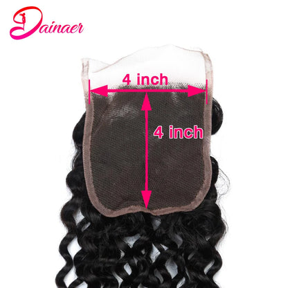 Afro Kinky Curly Closure Human Hair 4x4 Free Part Closure 12-22Inch Natural Color Swiss Lace Closure 100% Human Hair Closure