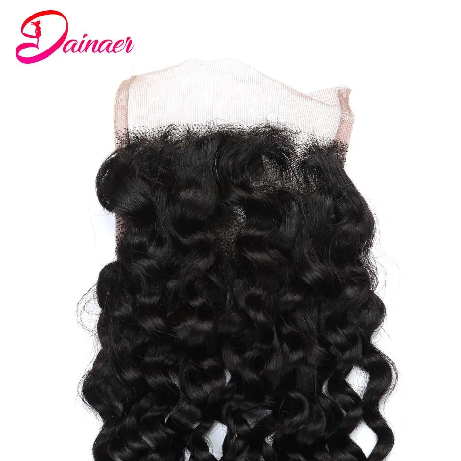 Afro Kinky Curly Closure Human Hair 4x4 Free Part Closure 12-22Inch Natural Color Swiss Lace Closure 100% Human Hair Closure