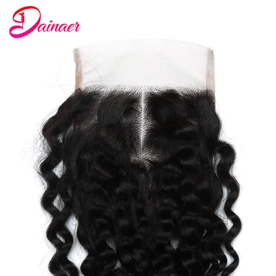 Afro Kinky Curly Closure Human Hair 4x4 Free Part Closure 12-22Inch Natural Color Swiss Lace Closure 100% Human Hair Closure