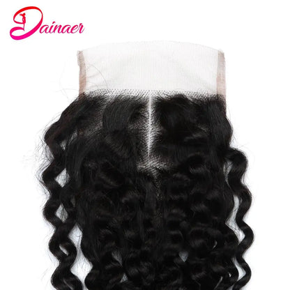 Afro Kinky Curly Closure Human Hair 4x4 Free Part Closure 12-22Inch Natural Color Swiss Lace Closure 100% Human Hair Closure