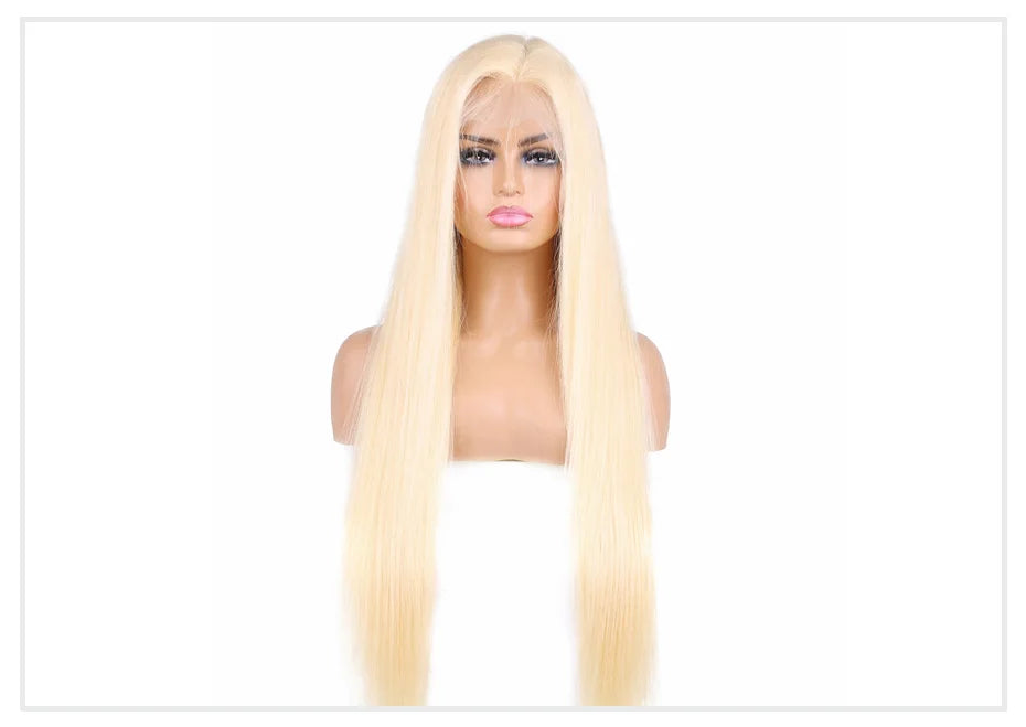 13x4 13x6 360 HD Transparent 613 Honey Blonde Color Lace Front Human Hair Wigs for Women Raw Brazilian Straight Lace Frontal Wig