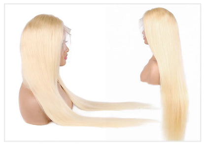 13x4 13x6 360 HD Transparent 613 Honey Blonde Color Lace Front Human Hair Wigs for Women Raw Brazilian Straight Lace Frontal Wig