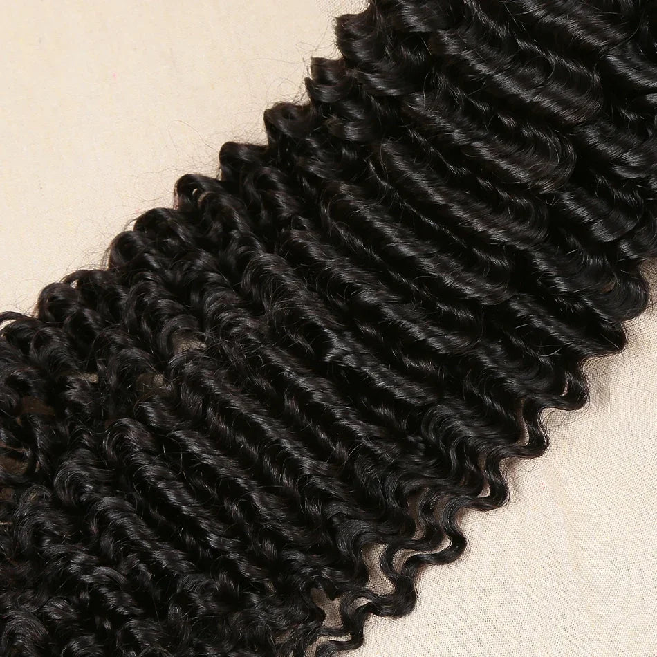 Luvin Burmese Curly Bundles Human Hair 30 34 Inch Deep Wave Raw Hair Bundles 100% Unprocessed Double Weft Hair Extensions Weave