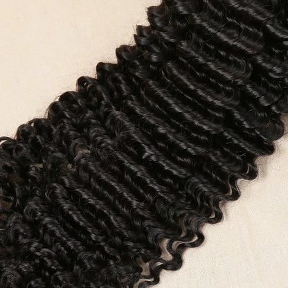 Luvin Burmese Curly Bundles Human Hair 30 34 Inch Deep Wave Raw Hair Bundles 100% Unprocessed Double Weft Hair Extensions Weave