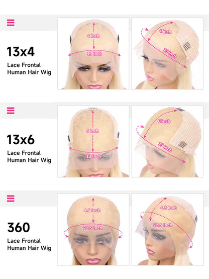 613 Hd 13x4 13x6 360 Lace Frontal Wig Lace Wig Honey Blonde Lace Front Wig Colored Human Hair Brazilian Body Wave Lace Front Wig