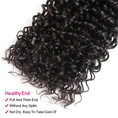 UNice Hair Curly Hair Bundles With 4x4 Closure Natural Color 2/3/4 PCS Human Hair Bundles And Closure Can Make 250% Density Wigs