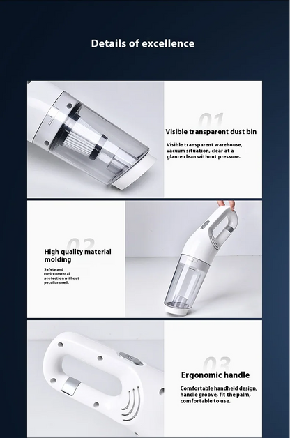Handheld USB Charging Portable Home Car Wireless Cleaning Vacuum Cleaner, High-power Suitable For Dust And Pet Hair