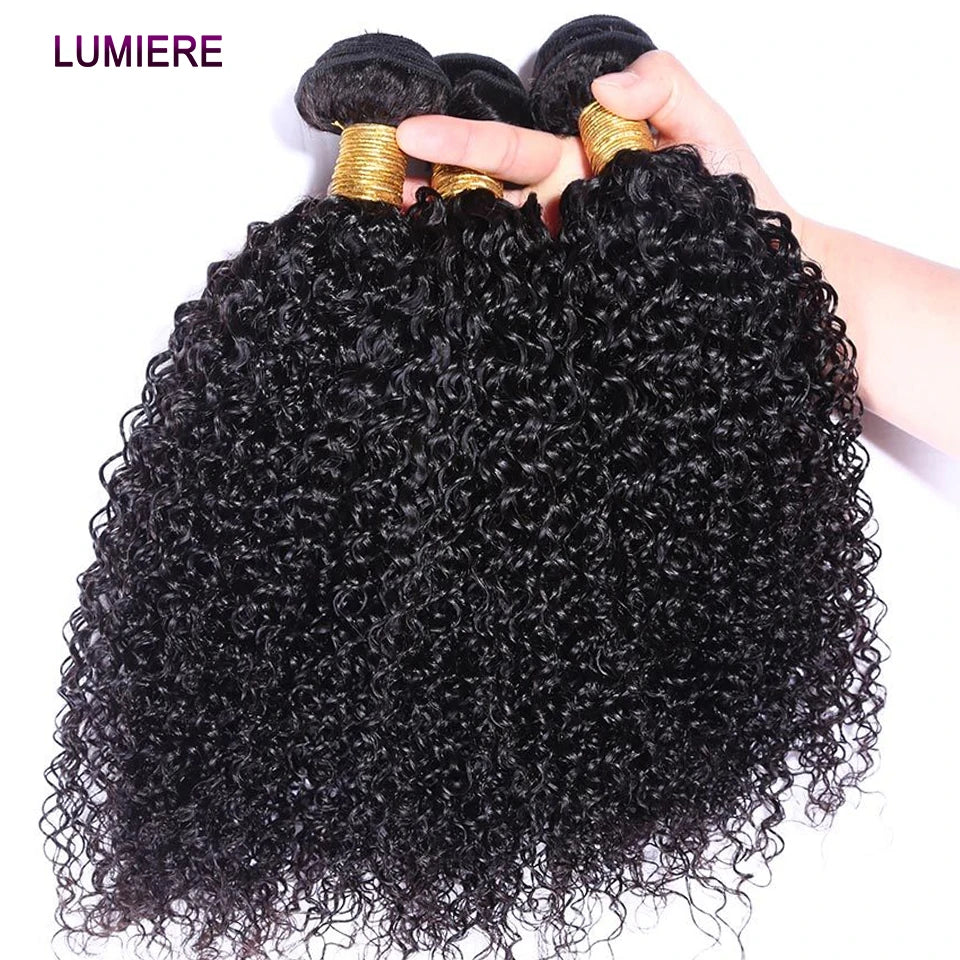 8-40" Afor Kinky Curly Human Hair 3/4 pcs Bundles Deal Brazilian Raw Hair Weave Bundle Virgin Human Hair Extensions Double Weft