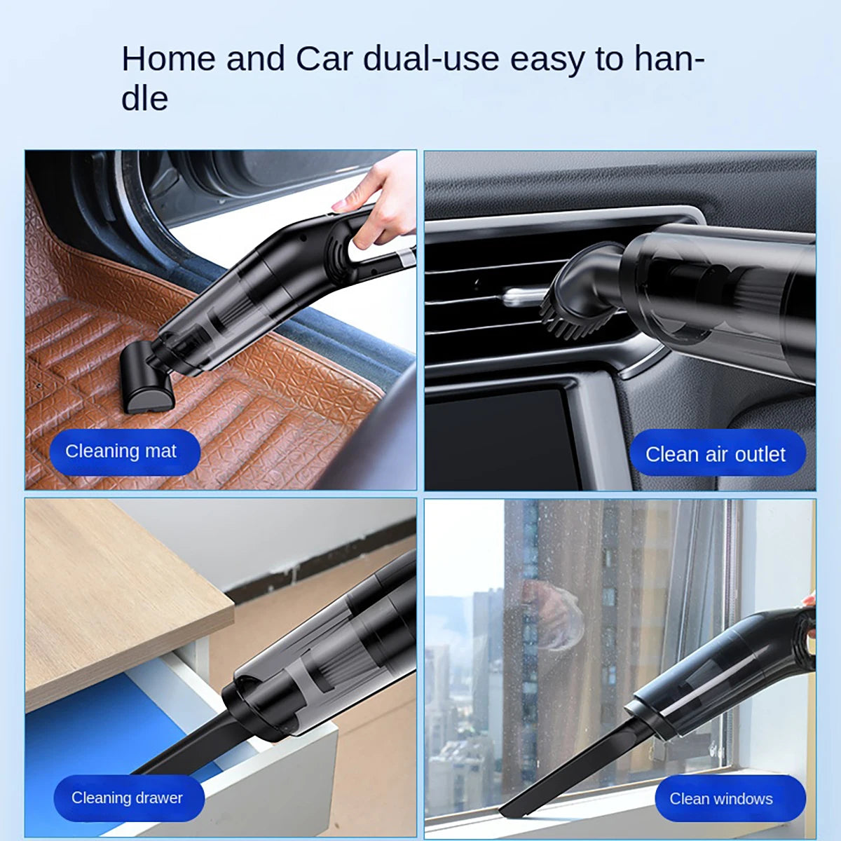 Handheld USB Charging Portable Home Car Wireless Cleaning Vacuum Cleaner, High-power Suitable For Dust And Pet Hair