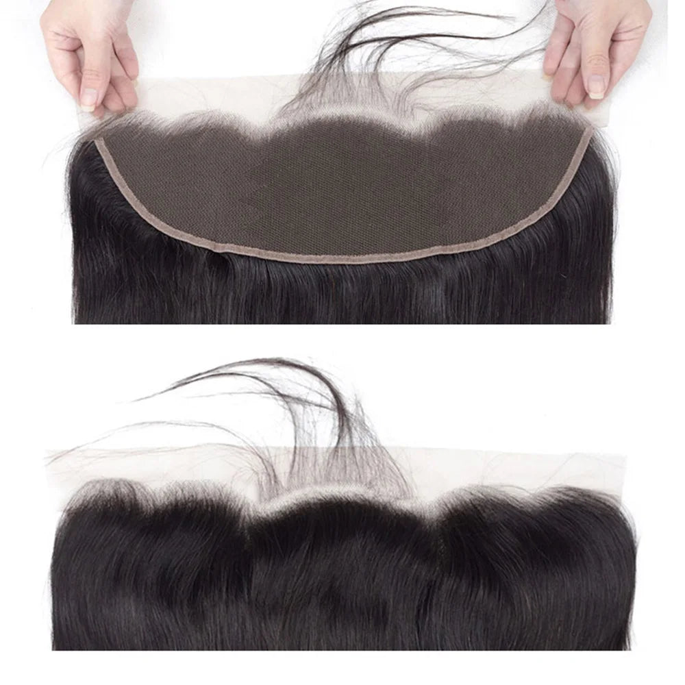 Yarra 13x4 Lace Frontal Only Brazilian Straight Human Hair HD Lace Frontals Only Pre plucked Natural Color Remy Hair For Women