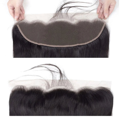 Yarra 13x4 Lace Frontal Only Brazilian Straight Human Hair HD Lace Frontals Only Pre plucked Natural Color Remy Hair For Women