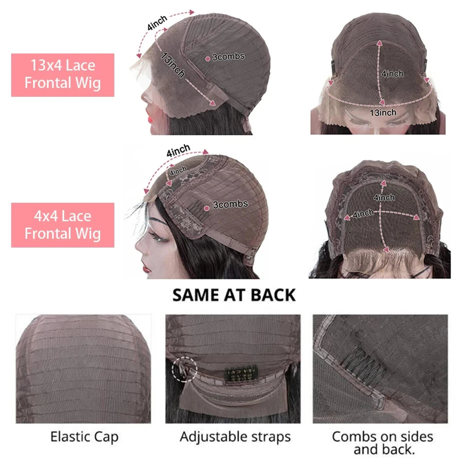 200% Density HD 13x4 Lace Jerry Curly Bob Wig 4x4 Lace Closure Loose Deep Wave Lace Front Human Hair Wig 100% Remy Human Hair