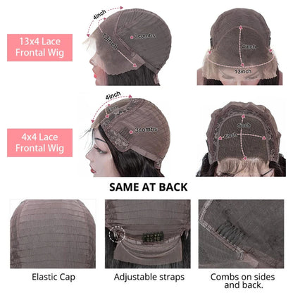 200% Density HD 13x4 Lace Jerry Curly Bob Wig 4x4 Lace Closure Loose Deep Wave Lace Front Human Hair Wig 100% Remy Human Hair