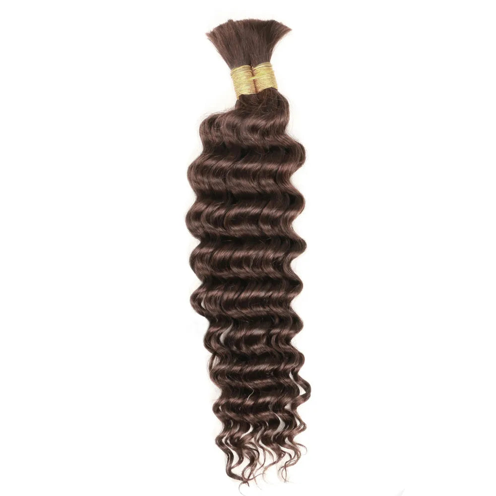 Deep Wave Bulk Human Hair for Braiding No Weft Human Braiding Hair For Boho Braids Brazilian Virgin Human Hair Extensions 33#