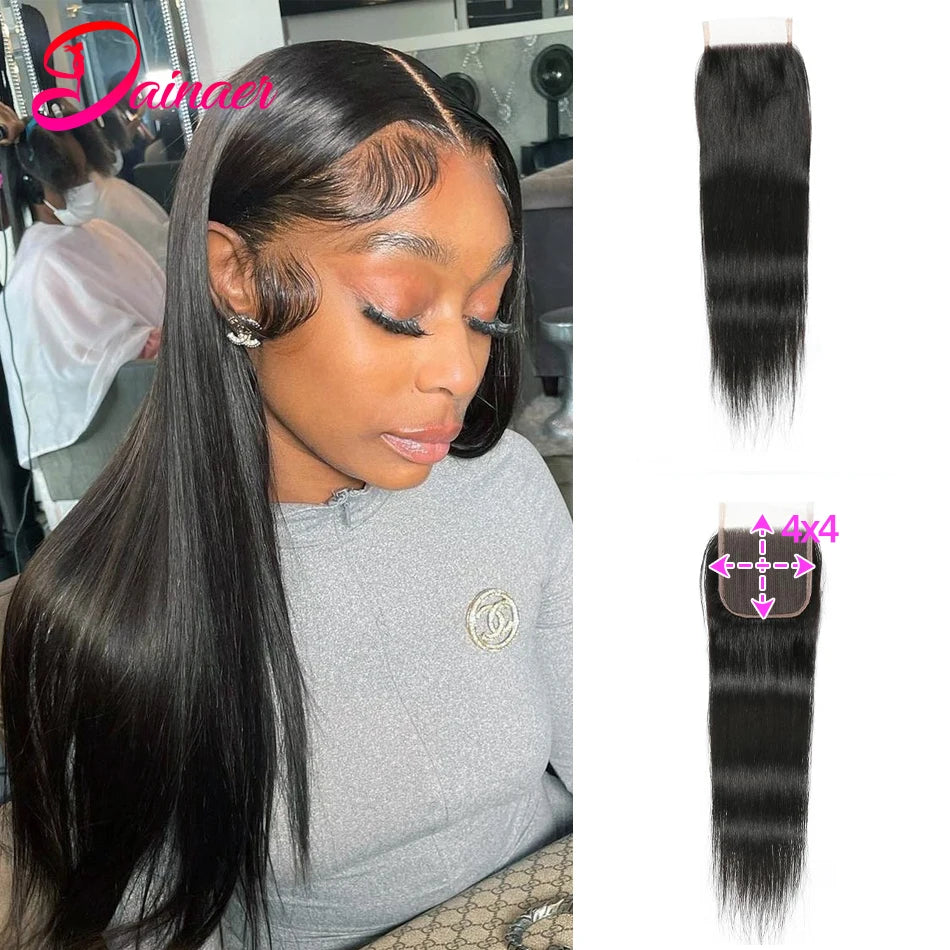 Vietnamese Straight Hair Closure 4x4 Lace Closure Only Remy Hair 12-22inch Natural Color 100% Human Hair Closure For Black Women