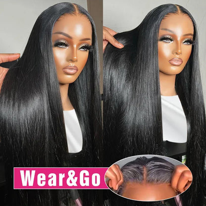 Glueless Wigs Human Hair Ready To Wear Bone Straight Lace Front Wigs Human Hair 4x4 5x5 Pre Cut Hd Lace Closure Wigs For Women