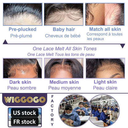 Wiggogo Orange Ginger Lace Front Wig Human Hair 30 Inch Curly Lace Front Human Hair Wig Deep Wave 13X4 13X6 Hd Lace Frontal Wigs