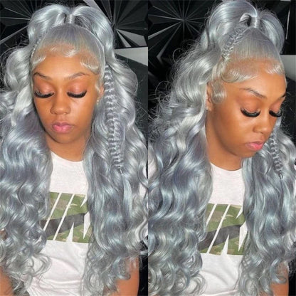 13x6 Teal Ocean Blue Lace Front Wig Human Hair Body Wave 613 Blonde Lace Frontal Wig Preplucked Mint Green Color Human Hair Wigs