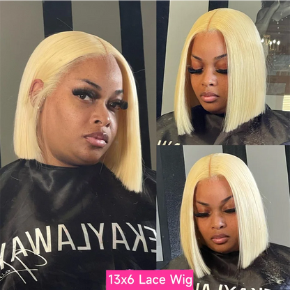 Bob Wig Human Hair 13x4 13x6 Lace Front Wig Pre Plucked 613 Blonde Color Human Hair Wigs Transparent Lace Frontal Wigs For Women