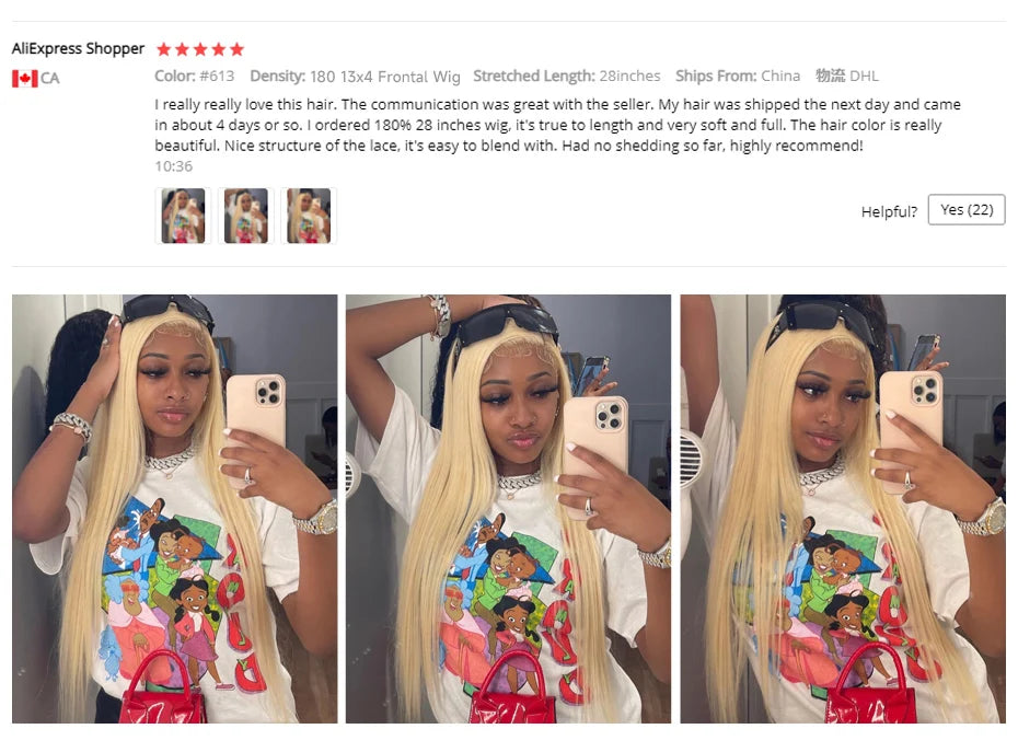 13x4 13x6 360 HD Transparent 613 Honey Blonde Color Lace Front Human Hair Wigs for Women Raw Brazilian Straight Lace Frontal Wig