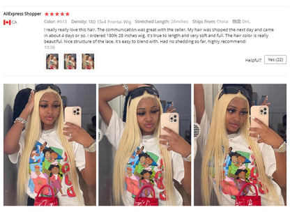13x4 13x6 360 HD Transparent 613 Honey Blonde Color Lace Front Human Hair Wigs for Women Raw Brazilian Straight Lace Frontal Wig