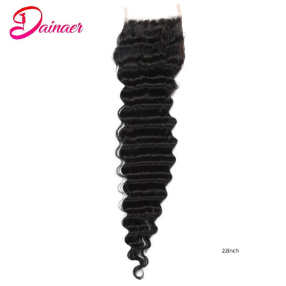 Deep Wave 4x4 Lace Closure 100% Human Hair Closure Soft Remy Hair Brazilian Deep Wave Closure Human Hair Pre Plucked