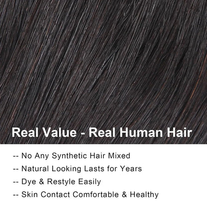 Straight Human Hair Bundles With 13×4 HD Lace Frontal Bundles 100% Human Hair Extensions Brazilian Weave Raw Hair Natural Color