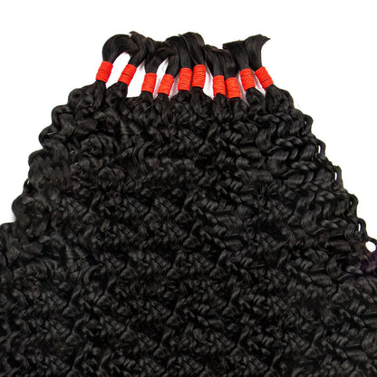 Natural Human Braiding Hair 26 28 Inch Deep Water Wave Bulk Human Hair for Boho Braids No Weft 16A Virgin Curly Hair Extensions