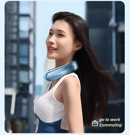 Portable Neck Fan 10000mAh Rechargeable Fan Mini 3-Speeds Large Wind Outdoor Silent Electric Ventilador for Home Camping Outdoor