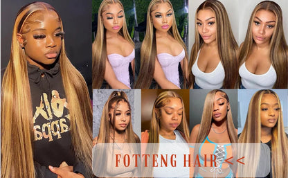 Highlight Wig 13x6 Hd Lace Frontal Wig Natural Hairline PrePlucked 30 Inch 13x4 Honey Blonde Straight Lace Front Wigs Human Hair