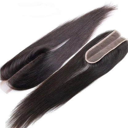 Straight Human Hair 2×6 Lace Skin Melt Transparent Closure Lace Swiss Closure 100%Human Hair Remy Brazilian Hairs Natural Color