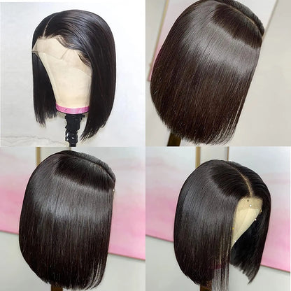 613 Blonde Short Bob Wig Transparent Lace Front Human Hair Wigs Straight 13X4 Burgundy 99j Brown Colored Cut Lace Frontal Wig