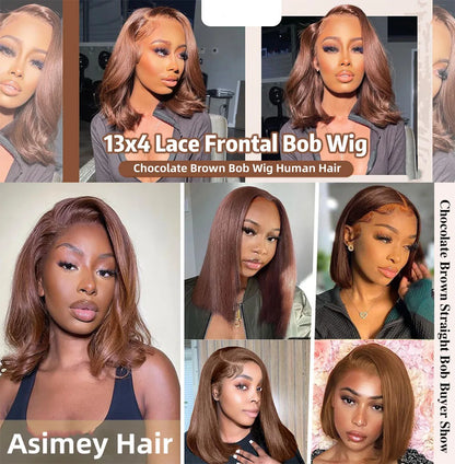 613 Blonde Short Bob Wig Transparent Lace Front Human Hair Wigs Straight 13X4 Burgundy 99j Brown Colored Cut Lace Frontal Wig