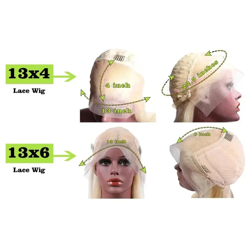 13x4 13x6 HD Transparent Full Frontal Lace 613 Blonde Colored Straight Human Hair Wigs Lace Front Wigs For Women 40 46 Inches