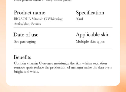 BIOAQUA Vitamin C Retinol Hyaluronic Acid Serum Moisturizing Brightening Hydrating Firming Facial Essence Beauty Face Skin Care