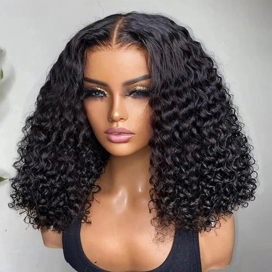 Pre Cut No Glue Water Wave 13x4 Bob Wigs Curly 7x5 Glueless Wig Human Hair Ready To Go Lace Frontal Wigs For Women Pre Plucked