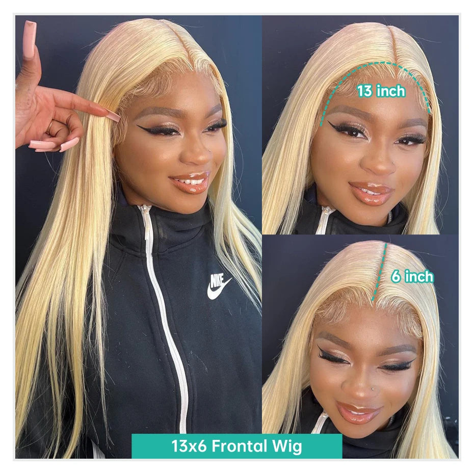 13x4 13x6 360 HD Transparent 613 Honey Blonde Color Lace Front Human Hair Wigs for Women Raw Brazilian Straight Lace Frontal Wig
