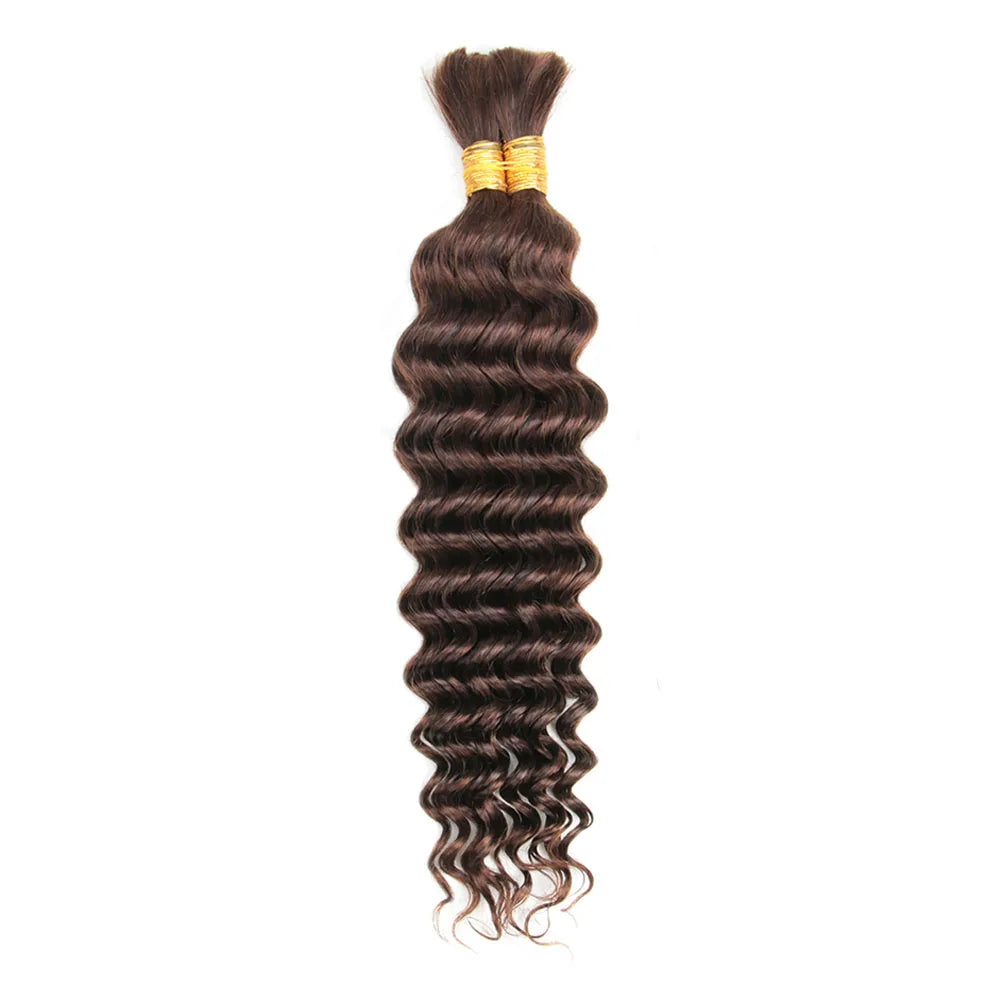Deep Wave Bulk Human Hair for Braiding No Weft Human Braiding Hair For Boho Braids Brazilian Virgin Human Hair Extensions 33#