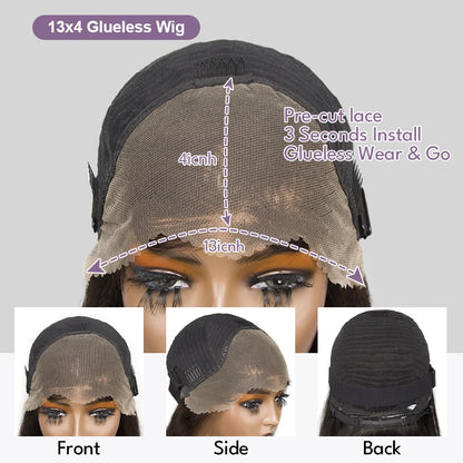 Pre Cut No Glue Water Wave 13x4 Bob Wigs Curly 7x5 Glueless Wig Human Hair Ready To Go Lace Frontal Wigs For Women Pre Plucked