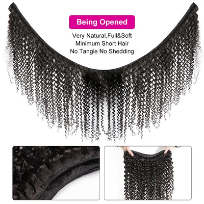 Luvin Burmese Curly Bundles Human Hair 30 34 Inch Deep Wave Raw Hair Bundles 100% Unprocessed Double Weft Hair Extensions Weave