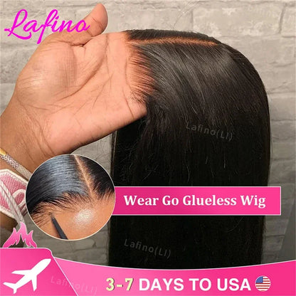 Glueless Wigs Human Hair Ready To Wear Bone Straight Lace Front Wigs Human Hair 4x4 5x5 Pre Cut Hd Lace Closure Wigs For Women